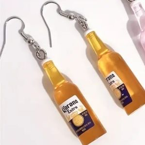 FUN/SUMMER CORONA SMALL BEER BOTTLE DANGLE EARRINGS NWOT